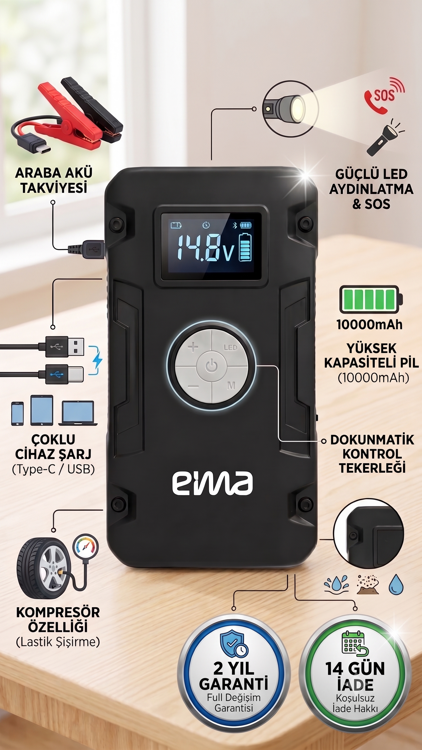 Akü Takviye ve Lastik Şişirme Cihazı