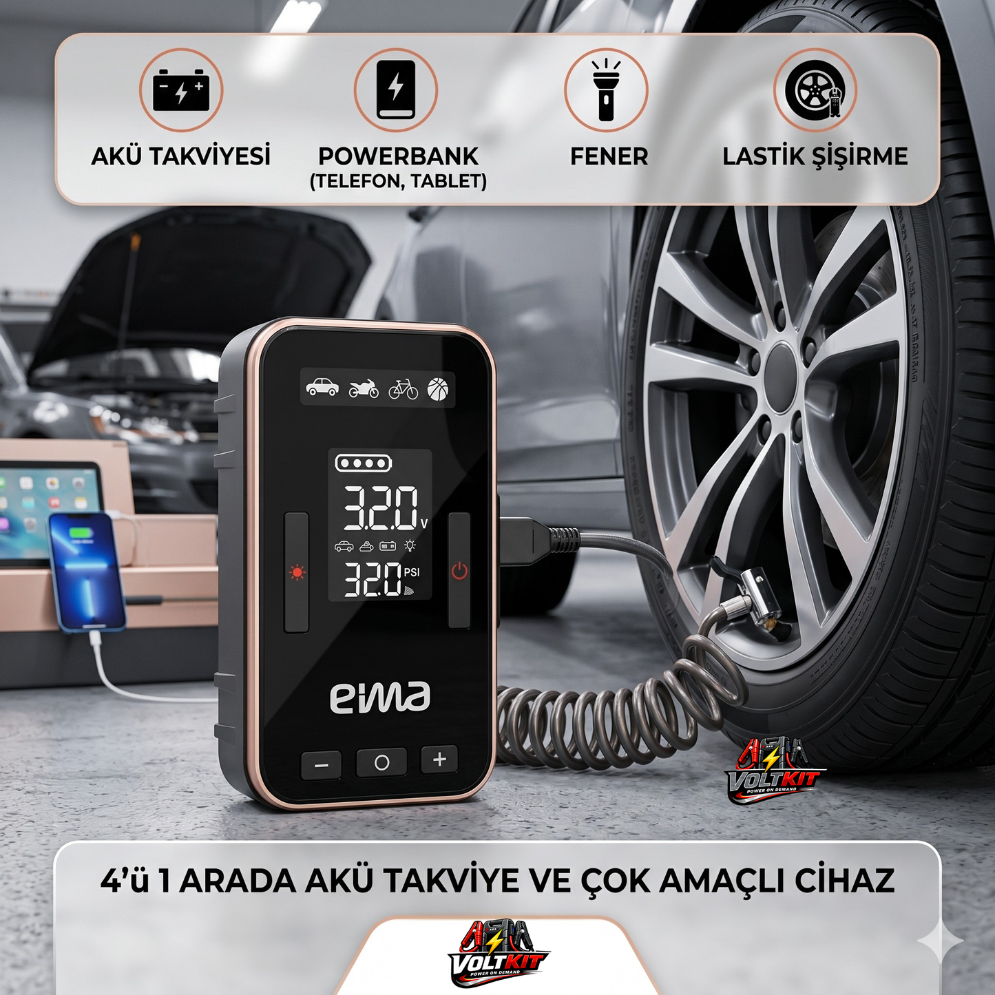 Akü Takviye ve Lastik Şişirme Cihazı